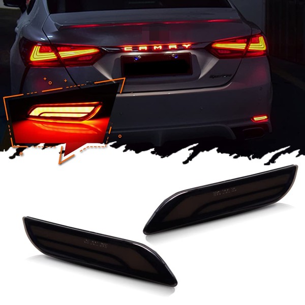 TurningMax Smoked Lens Full LED Bumper Reflector Lights Compatible With