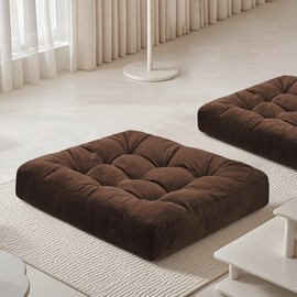 FlyGulls Meditation Floor Pillow 22×22 Inch 2 Pack Large Floor Cushions for Adults Square Tufted Corduroy Floor Pillows for Yoga Living Tatami Room Coffee