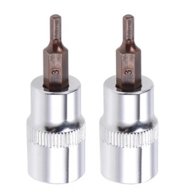 2PCS Juttzzei Hex Bit Socket, 3/8" Drive x H3 (3mm) Allen Key Socket, Premium S2 Alloy Steel 3mm Hex Bit with 1.89" Length for Torque Wrench, Ratchet Wrench, Impact Power Drills