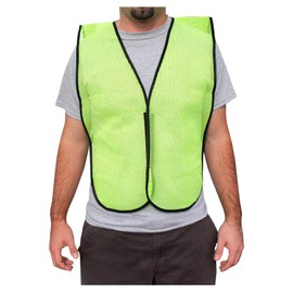 Rugged Blue RB Mesh Fabric Economy Non-ANSI Safety Vest, Regular, Hi-Vis Yellow