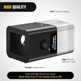 Nilight Trailer Hitch Receiver Extender Adapter Reducer 2 to 1-1/4 Inch Sleeve Convertor Receiver Aluminum Towing Accessories for Tractor Bucket RV Truck Bike Rack Cargo Carriers