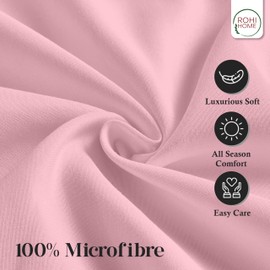 Rohi Pink Double Flat Sheet Microfibre – Ultra-Soft, Durable, and Hypoallergenic Flat Sheets for Standard and Oversized Mattress Flat Bed Sheet (Pink – 228 x 255cm)
