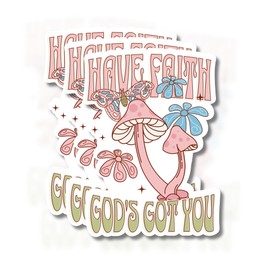 KADSTICKY - 3PCS Have Faith, God’s Got You, Quote Stickers, Waterproof Vinyl Stickers for Water Bottle Laptop Book Kindle Phone Cup, Inspirational Decals for Teens Adults Students