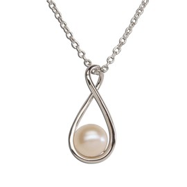 Cherished Moments Sterling Silver Drop of Faith Necklace with 6mm Cultured Pearl (18 Inch)