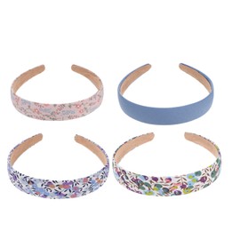 Baluue 4pcs Vintage Floral Fabric Headbands for Women and Girls Lightweight Hair Accessories for Weddings Parties Daily Wear and More Stylish and Comfortable Hairbands