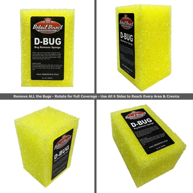 Detail Direct D-Bug Scrubber Sponge for Car Detailing, Yellow (12