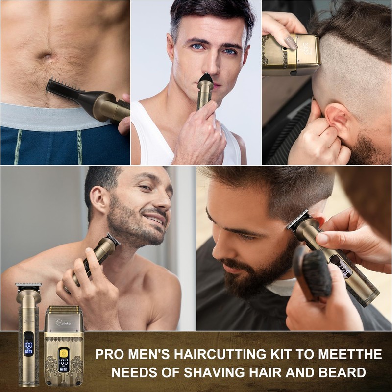 Hatteker Professional Hair Clipper Electric Razor Foil Shavers for Men
