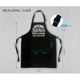 uinwk Funny Mom Aprons for Women with Pockets, Mother's Day Gifts for Mom from Daughter Son, Kitchen Gifts for Mother Mama Waterproof Adjustable Bib Apron for Cooking Dishwashing Baking Grill