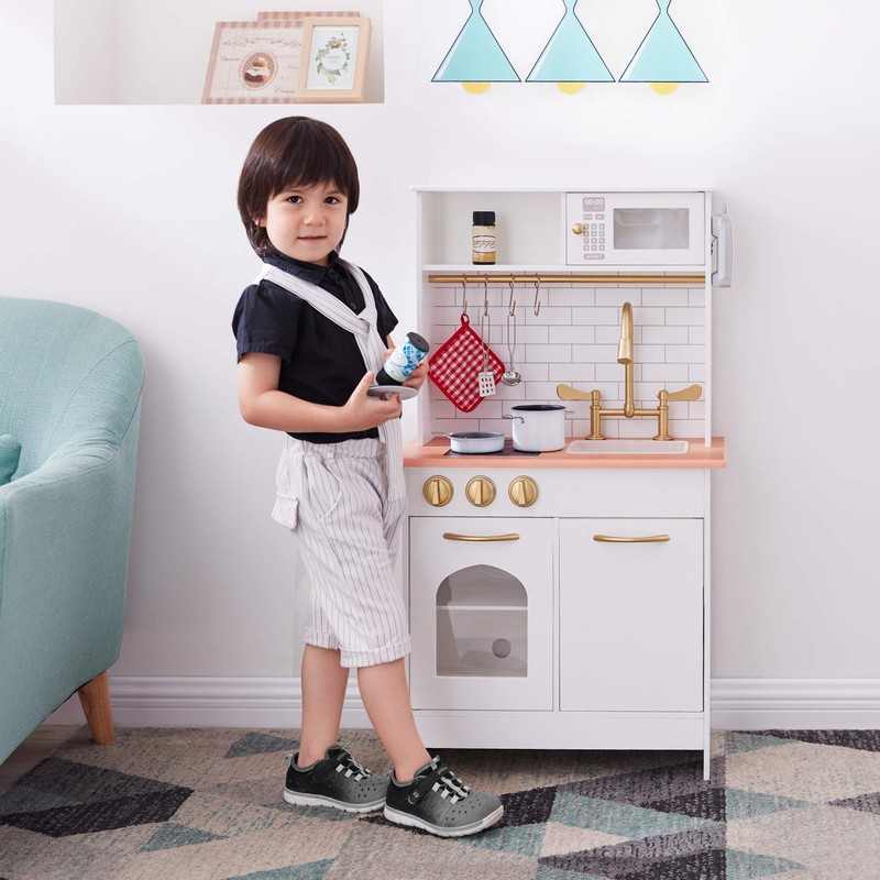 Teamson Kids Little Chef Boston Compact Farmhouse Interactive Wooden Play