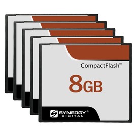 Synergy Digital 8GB Compact Flash Memory Cards, Compatible with Nikon Coolpix SQ Digital Camera - 30MB/s - Pack of 5
