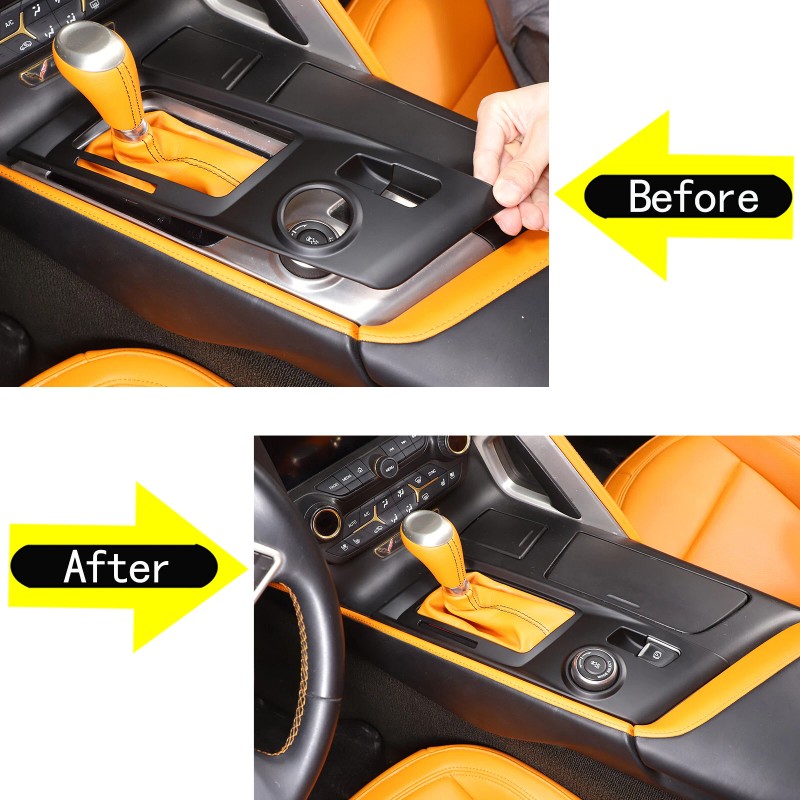 carmotion88 Matte Black Car Gear Panel Trim Cover Accessories Kit