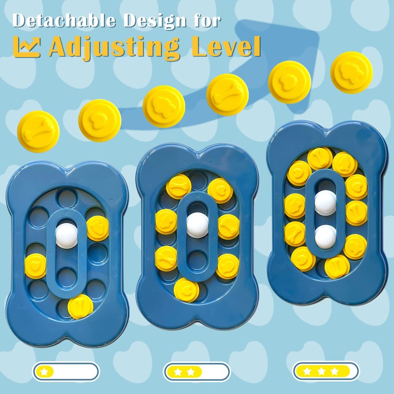 Adjustable Difficulty Dog Puzzle Toys-RongBuk Dog Enrichment Toys, Dog Bones