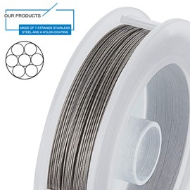 BENECREAT 80 m 0.38 mm 7 Strand Tiger Tail Bead Wire 201 Stainless Steel Nylon Coated Craft Jewellery Bead Wire for Making Craft Jewellery