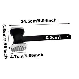 SyiXute 1 x Meat Tenderiser, Double-Sided Meat Tenderiser Made of Stainless Steel, Steak Hammer, Schnitzel Tenderiser with Non-Slip Handle for Steak, Chicken, Pork, Ribs