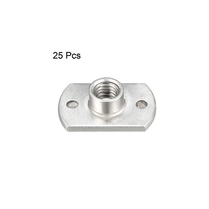 sourcing map 25pcs M6 Carbon Steel Plate Base T-shaped 2