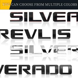2 Pack Silverado Badge Emblems Chrome 2007-2020 for Silverado, Sierra, and Canyon - Suitable for Hood - Fits 1500, 2500HD, and 3500HD Models (Matte Black)
