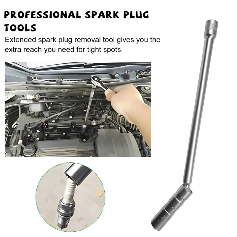 Gasedin Extended Magnetic Spark Plug Socket, 3/8" Drive 12 Point