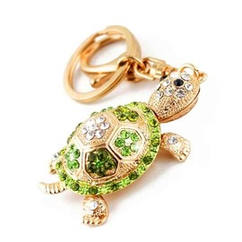 Crystal Rhinestone Diamante Longevity Tortoise Shoe Decoration Chain for Phone Car Bag Key Ring keychain Charm Gift - Perfect for Women Ladies Girls' Phone Key Bag