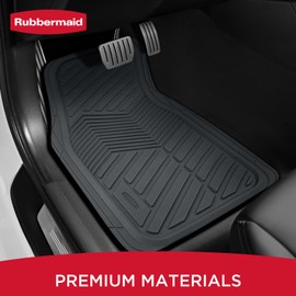Rubbermaid Car Mats Full Set – All Weather Car Floor Mats Universal Trim-to-Fits Design,Heavy Duty Car Mats for Cars, SUVs, Trucks,and Vans - Gray
