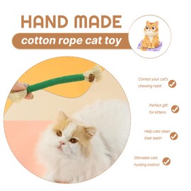 SUOXU Catnip Toy, Chewing Cotton Rope, Interactive Cat Toy for Indoor, Cat Teeth Cleaning, Filled with Natural Catnip, Stress Relieving Cotton Rope Toy, Pack of 4