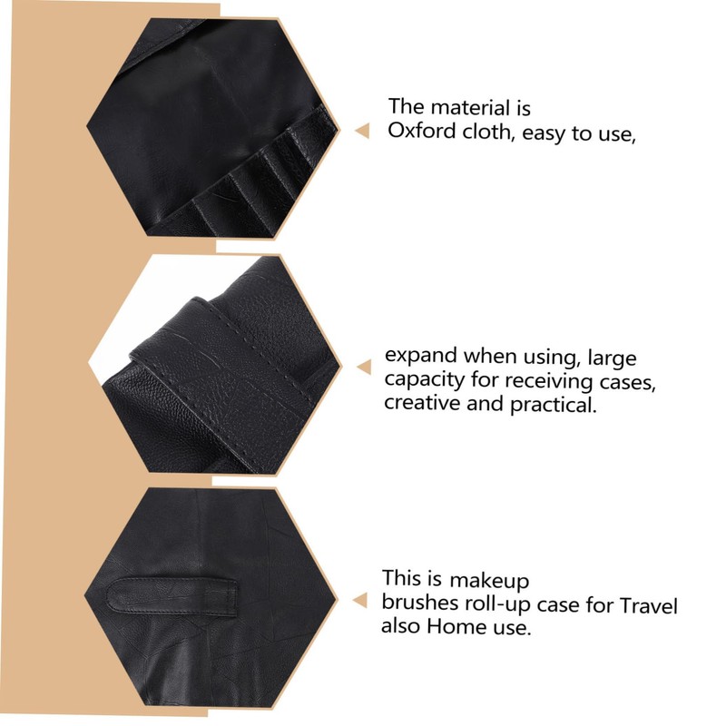 Gatuida Portable Makeup Brush Rolling Case with Elastic Pockets Travel