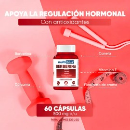 Multiblue Berberina 60 Capsulas Con Vitamina E Curcuma Sabor Sin Sabor