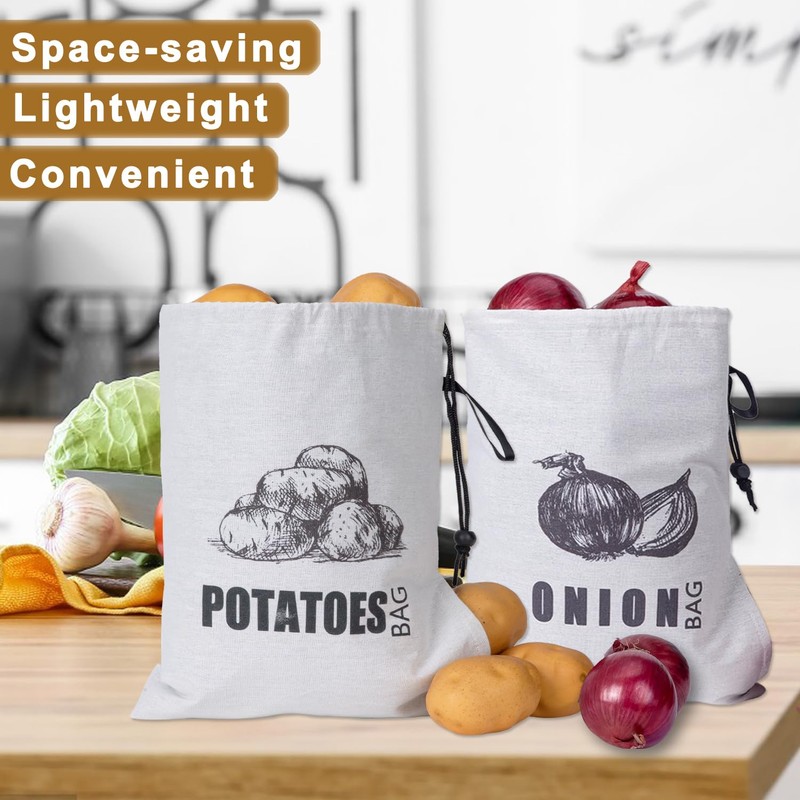TOGETRUE Potato Onion Storage Bag, Fabric Onion and Potatoes Storage
