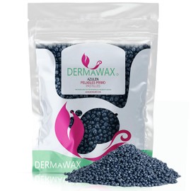 DERMAWAX Dermawax Blue Azulene Wax Beads 1kg - Gentle Low-Temperature Formula for Full Body Hair Removal - Face, Legs, Bikini, Armpits & Brazilian Waxing - Made in Italy (1 kg, Azulene)