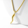 Gold Italian Horn Cornicello Necklace for Men Women with 22"+2"