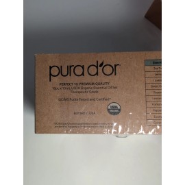 PURA D'OR Dor Perfect 10 Essential Oil Set 100% Organic** 10x Each 15ml Wood Box