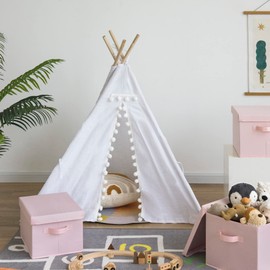 GRANNY SAYS Closet Storage Bins, Fabric Boxes with Lids, Shelf Baskets for Closet Organization, Stackable Storage Containers Storage Baskets for Organizing, Pink, 3-Pack