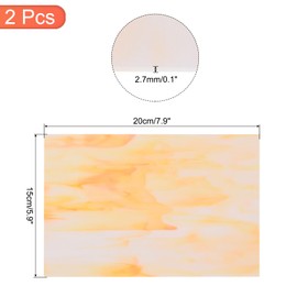 QUARKZMAN 2 Stück Stained Glass Sheet Mosaic Tile 7,9 Zoll x 5,9 Zoll Champagner Stained Glass Sheets für Bastelarbeiten DIY Kunstprojekt