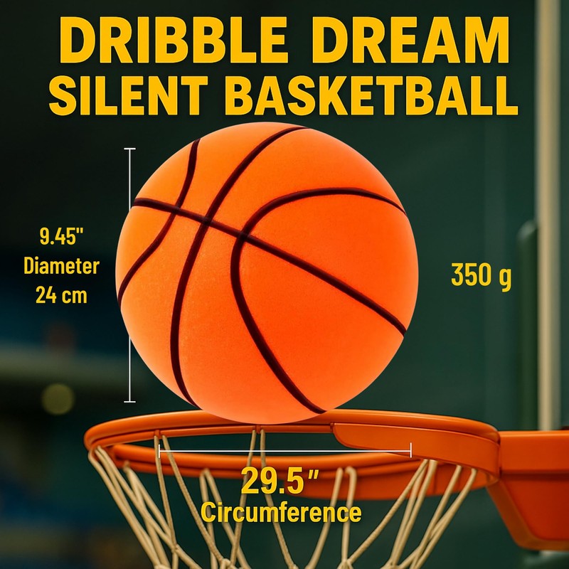 HomeSmile Silent Basketball - Size 7 (29.5''), Dribble Dream Silent