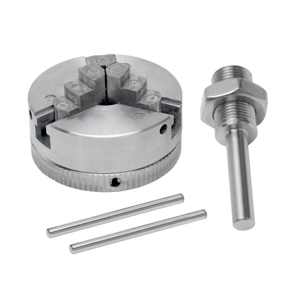 Mini Lathe Chuck Set, 3/4 Jaw Mini Lathe Chuck Self Centering Lathe Chuck Connecting Rod Zinc Alloy Z011 Extension Three Four Jaw Chuck and Connecting Rod Set, Electric Drill Chuck(size:Type B)