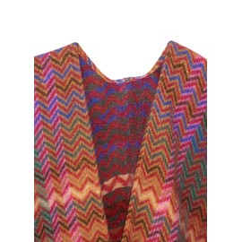 Urban CoCo Women's Vintage Pashmina Shawls and Wraps Open Front Poncho Cape for 2024 Fall Winter(Red and Green)