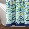 Lush Decor, Blue and Green Clara Shower Curtain-Fabric Colorful Boho