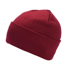 MASADA Women's and Men's Beanie Winter Hat, Burgundy Red