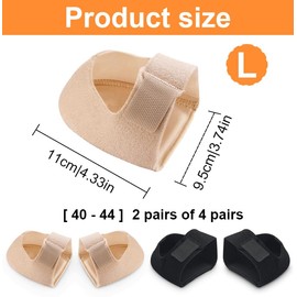 2 Pairs of Heel Spur Bandage, Heel Spur Inserts, Gel Heel Protectors, Heel Pads, for Bone Spurs Painers (Black and Skin Tone L)