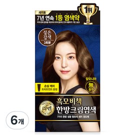 Partner_Reference 리엔 흑모비책 새치염색 크림 짙은갈색 6개