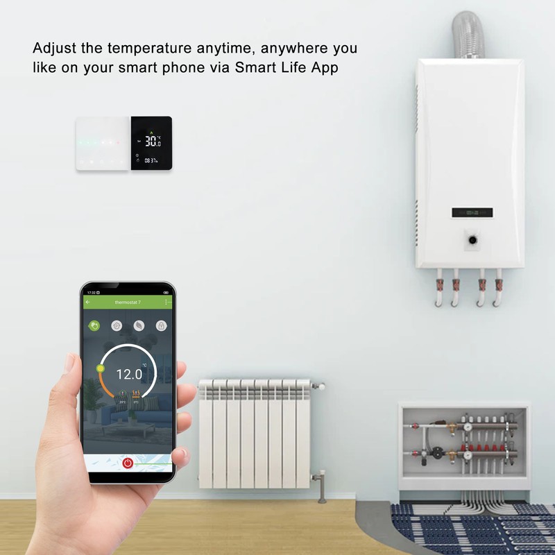 Smart Thermostat Slide Bar Timing Programmable Negative LCD Wifi Voice