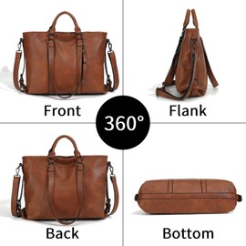 Tote Bags for Women Pu Leather Tote Purse Crossbody Bags with Pockets Top Handle Shoulder Handbags Work for Ladies 2PC Set