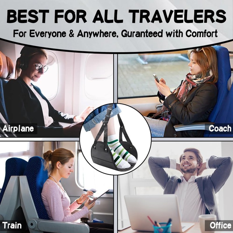 Airplane Foot Hammock Travel Essentials - Foot Rest Under Desk