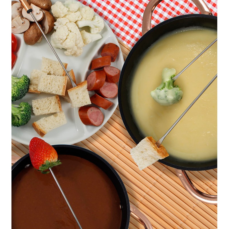 Swissmar 11-Piece Meat Fondue Set (Black/Copper)