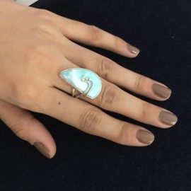 Ravishing Impressions Jewellery High Quality Larimar Gemstone 925 Sterling Silver Designer Jewellery Gift for Her FSJ-5186, Gemstone, Larimar