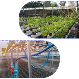 M METERXITY 1 Set Drip Irrigation Tubing Hose - 3mm Inner Dia Irrigation Parts Kits 30M Length Apply to Garden, Black(20 Straight Barbs)