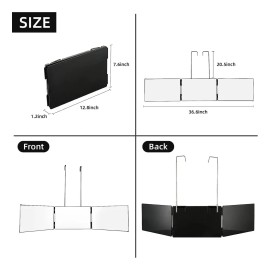 Espejo Tríptico 360 Grados Para Corte De Pelo Estilo Negro