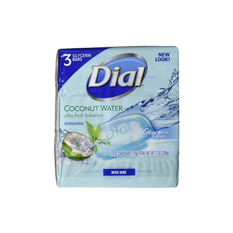 Dial Skin Care Bar Soap, Coconut Water, 4 Ounce (Pack