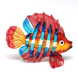 ZOOCRAFT Aquarium Handicraft Miniature Hand Blown Glass Fish Figurine Red Collectibles
