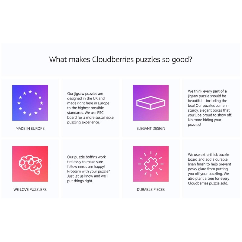 Cloudberries Rompecabezas de geometría: rompecabezas fácil de 1000 piezas para