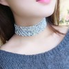 TseenYi Punk Fish Scale Sequin Choker Necklace Mesh Sequins Choker
